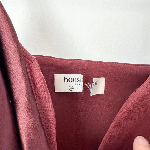 House of CB | Reva Satin Balcony Corset Midi‎ Dress in Rasin Brown - Picture 6 of 10